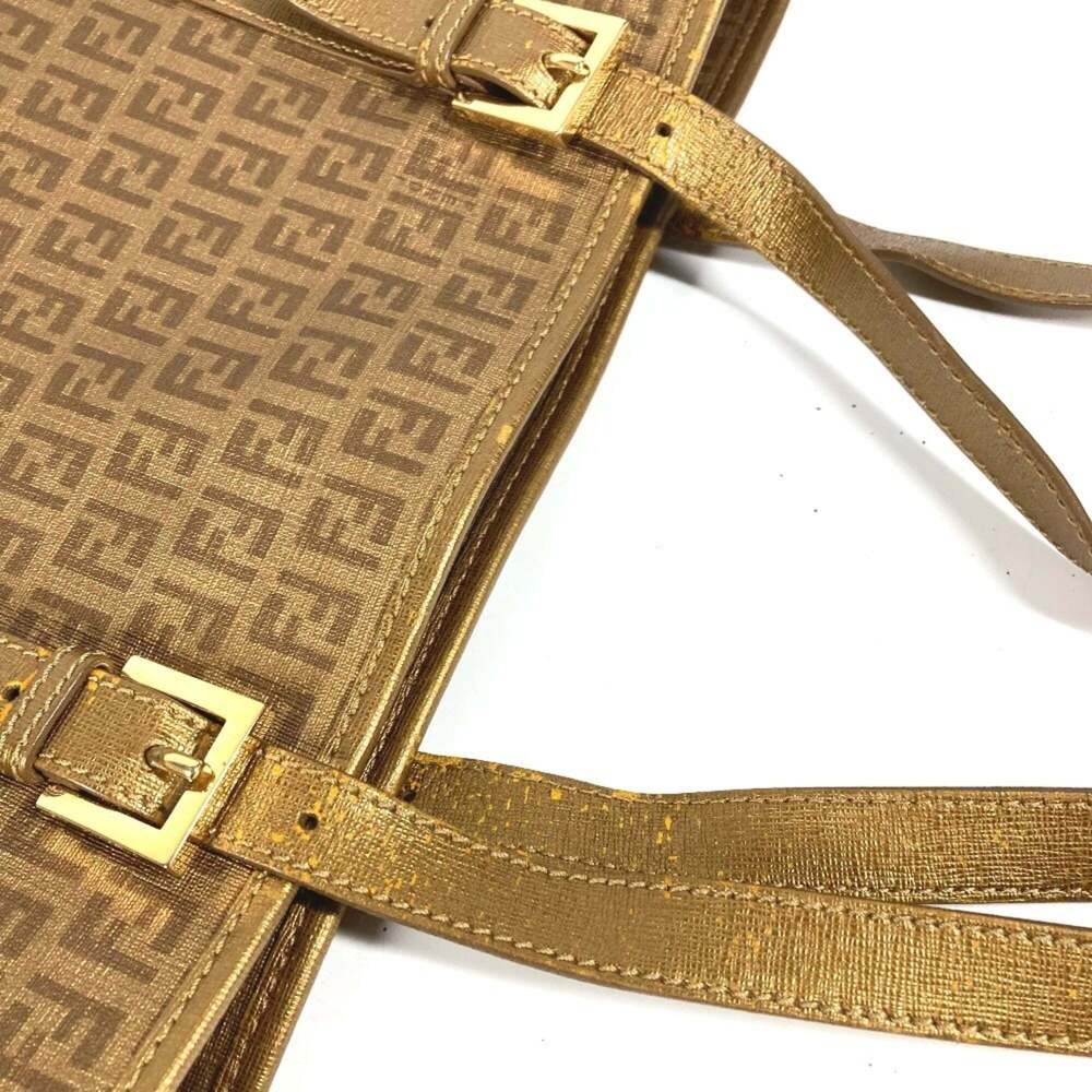FENDI Gold Leather Zucca Shoulder Bag - Picture 11 of 16